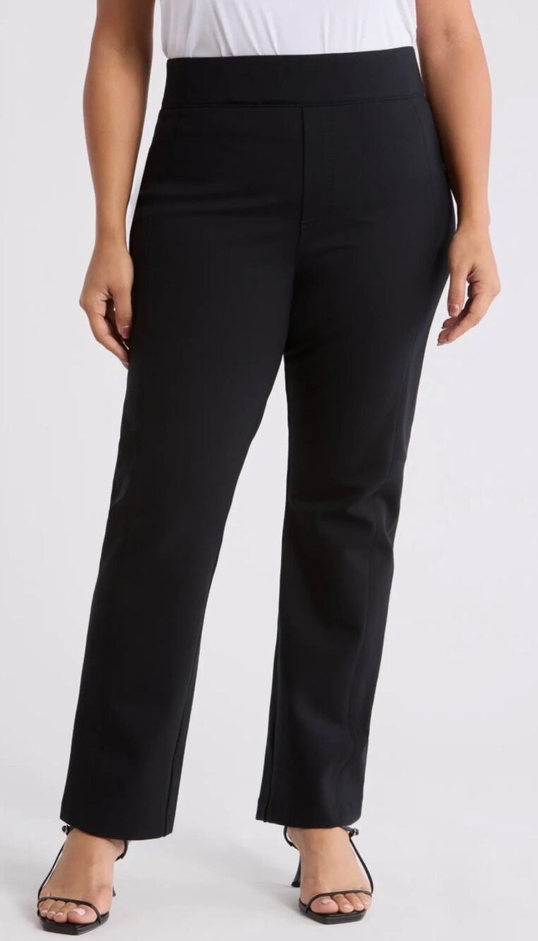 SPANX The Perfect Slim Fit Straight Leg Pants Black Women's 2X Pull-on Stretch